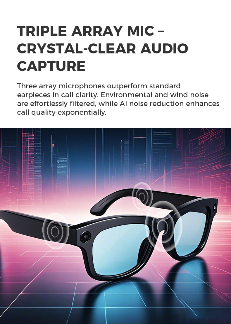 Smart Glasses M01 Pro: AI-Powered, High-Resolution Camera & Real-time Language Translator for Travel, Sports, Outdoor Use