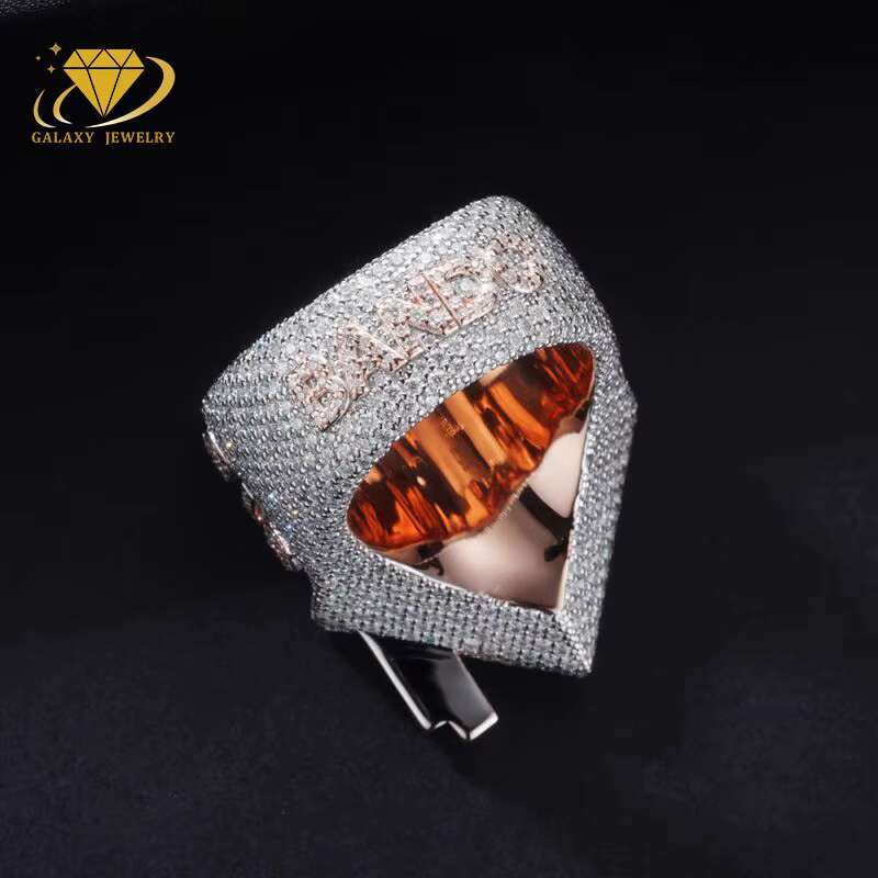 Luxury Custom Hip Hop Moissanite Ring Vvs Diamond Baguette Trap House Shape Bling Iced Out Championship Ring for Men