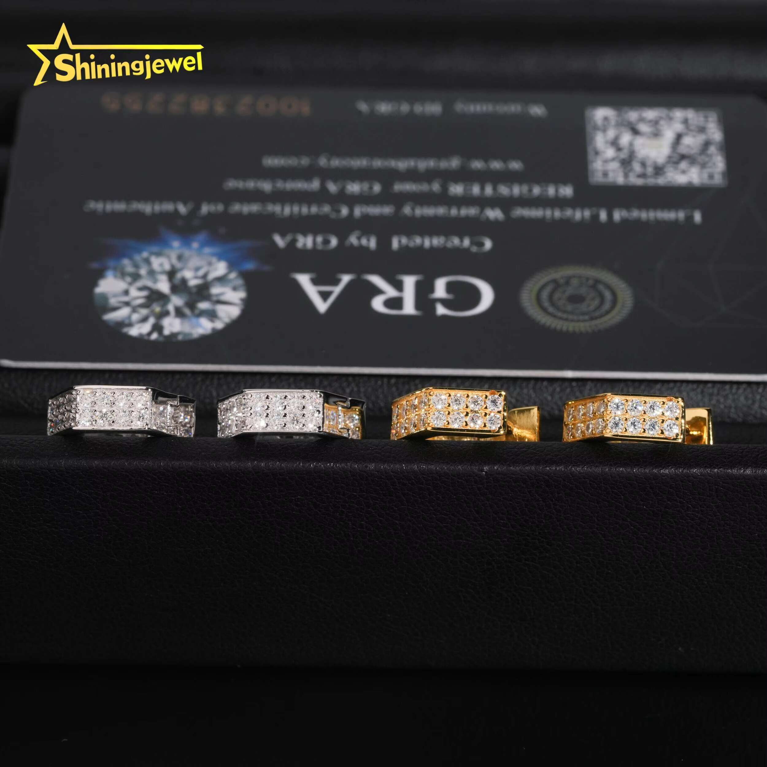 Unique Design Pentagram square Men Earring Stud Pave Moissanite in 925 Sterling Silver Men Jewelry