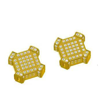 Luxury Jewelry Hip Hop Square Earrings Unisex Minimalist Designer Full Diamond Bling Bling Pass the diamond tester
