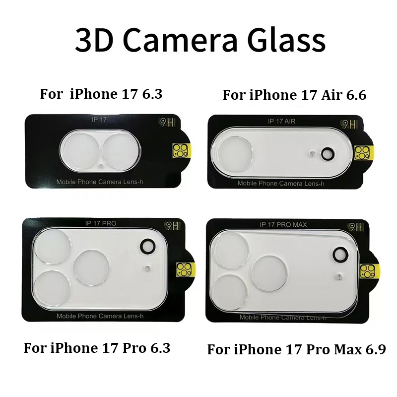 For iPhone17 Camera Lens Protector High Transparent Anti-scratch 3D HD Clear Rear Tempered Glass Film With Flash Circle For iPhone 17 Air 16e 16 15 14