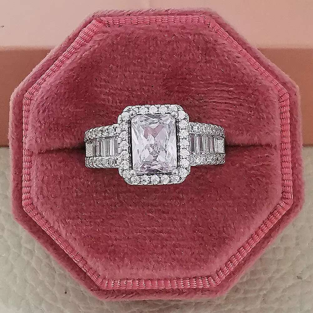 Princess Cut Cubic Zirconia Women Rings Silver Color Luxury Wedding Party Accessories Fashion Jewelry