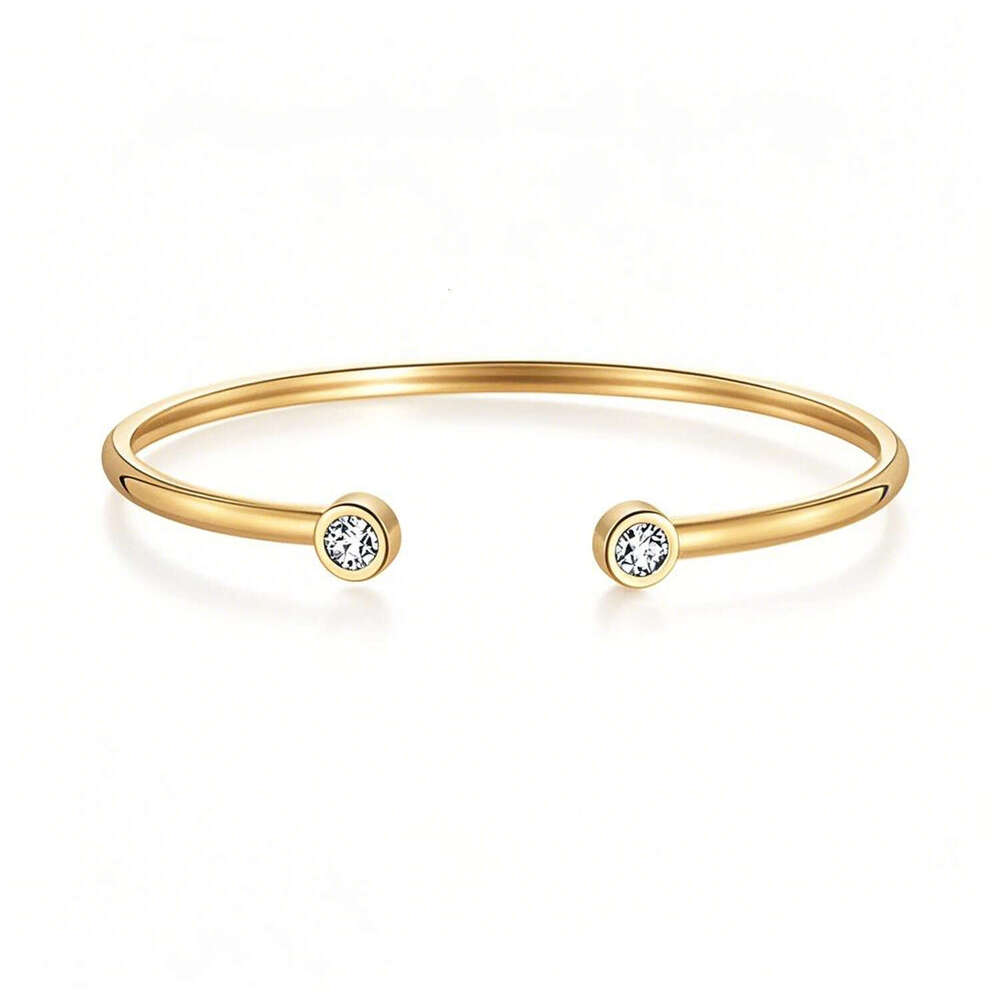 25New Luxury Jewelry Designer Bracelet Hot Selling Jewelry Fashionable Diamond Set Adjustable Opening Bracelet Non Fading Zircon Plated 18k Gold Simpl