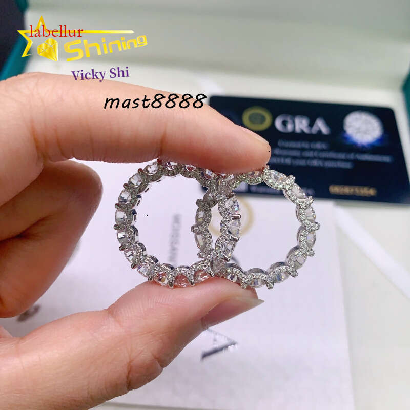 Shining Jewelry High Quality Iced Out Eternity S Sier VVS Moissanite Wedding Band Ring for Women