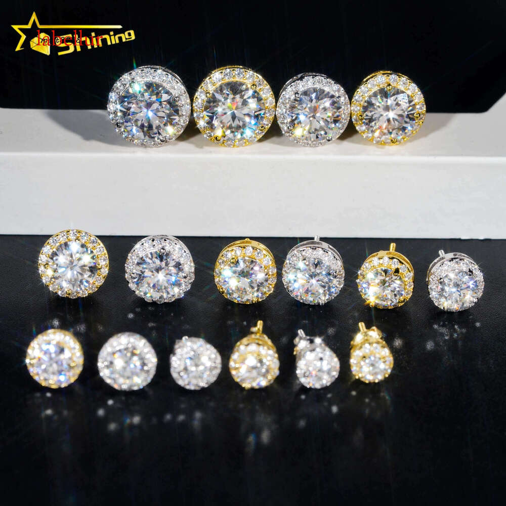 Ready to Ship New Arrivals Classic Pass Tester Sier Gold Plated VVS Dia Moissanite Stud Earring