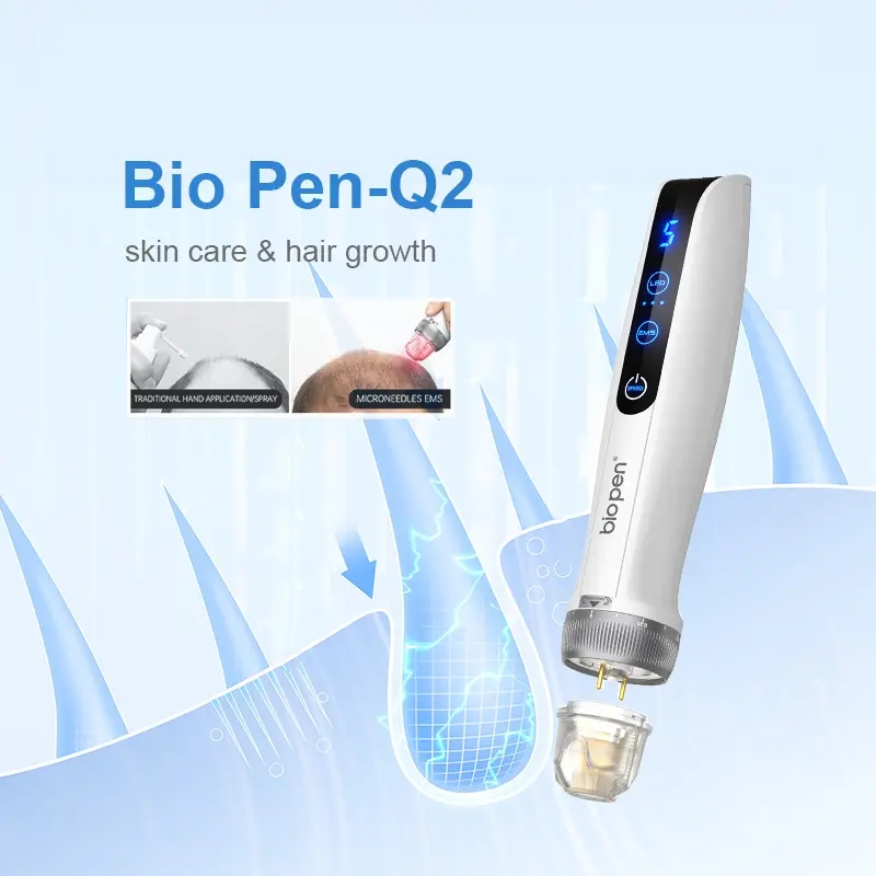 Bio Pen Biopen Q2 Skin Rejuvenation Device with LED & Microcurrent EMS Technology Derma MTS Skin Care Dermapen MTS Mesotherapy