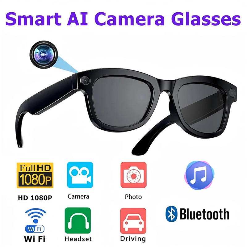 2025 New For Meta AI Smart Glasses Camera HD 1080P Polarized Sunglasses Mini Camera Video Recorder Security Sports DVR Surveillance Camcorder