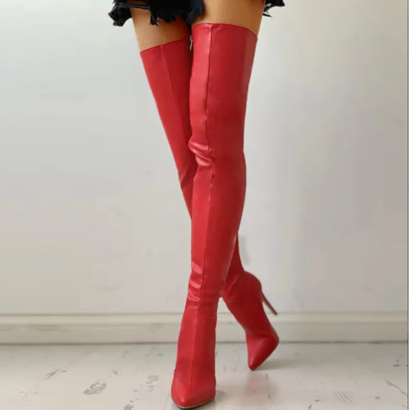 Big Size 40- Womens Boots High Heel 11cm Over Knee Boots Back Zipper Fashion Personality Boots 250628 - view 6