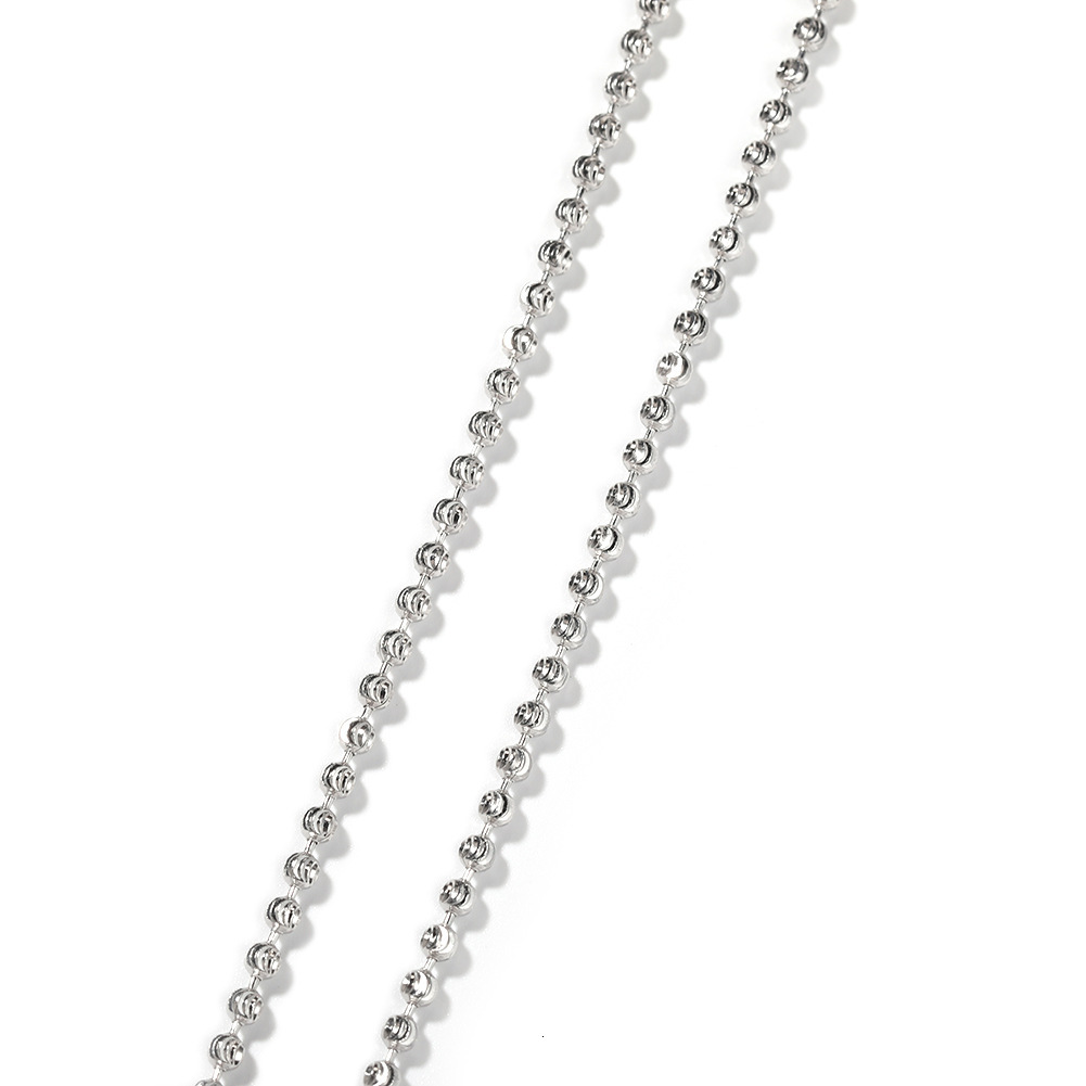 Minimalist Fashion MOON CUT CHAIN Round Bead Chain S925 Silver Unisex Trendy Necklace Pass the diamond tester