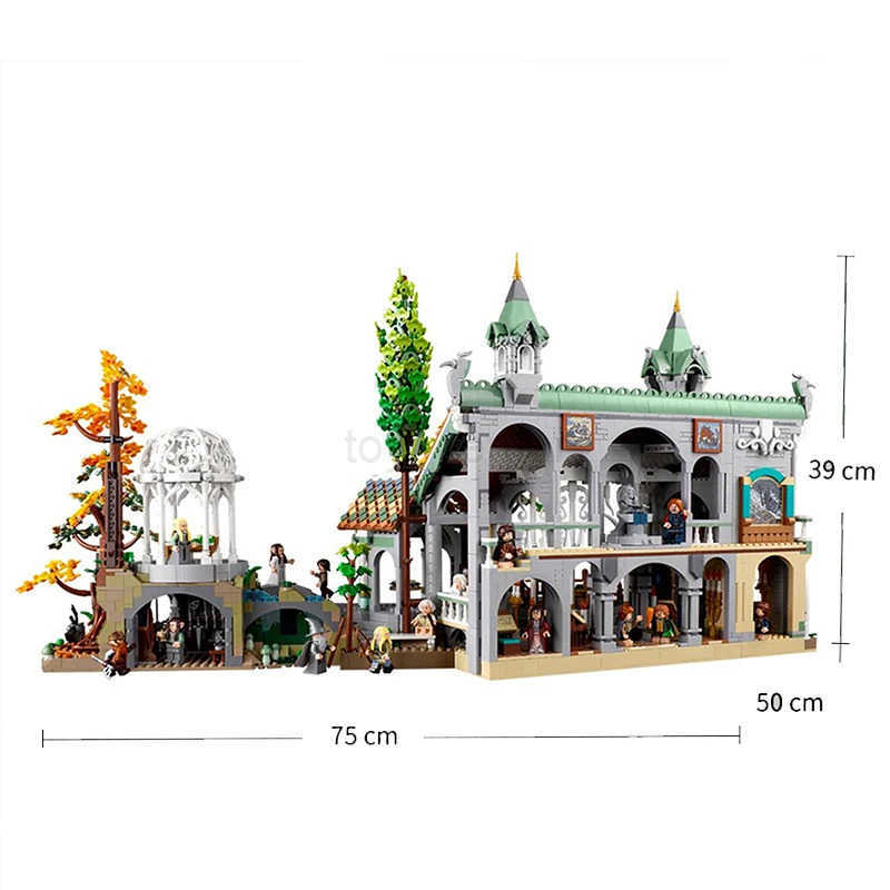 DISNEY In Stock 2025 NEW 6167pcs Movie Series of the Rings Street View Desktop Decoration Model Compatible with 10316 Style for Kids Gifts W20250630