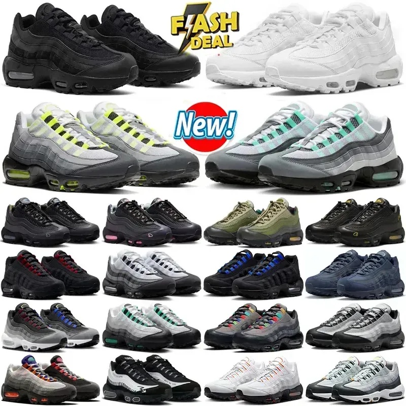 Designer shoes 95 running shoes men's and women's sports shoes triple black and white turquoise sun red flat shoes breathable 95s outdoor sports shoes 40-46