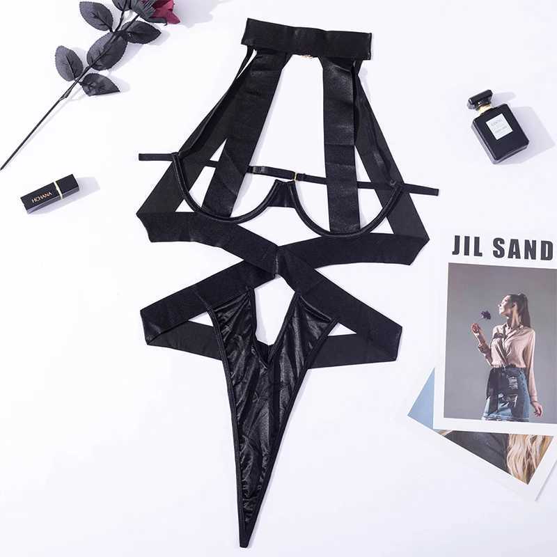 Sexy Babydoll Exotic Costumes Sensual Lingerie Transparent Bandage Erotic Apparel Porn Goth Sex Cosplay Outfit Teddy Bodysuit W250630