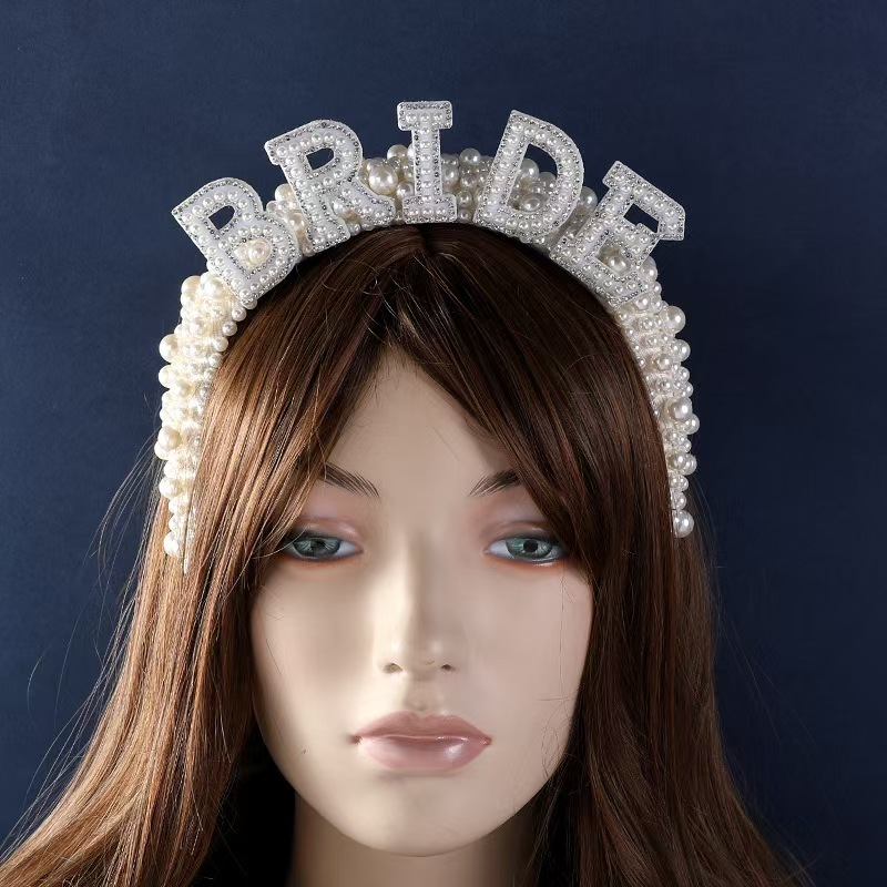 Chic Sparkling Crystal with Fake Pearls Bridal Headpiece