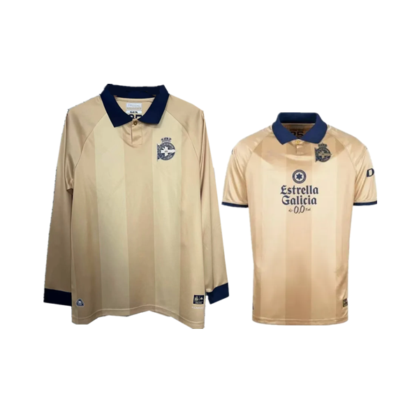 25 26 Deportivo La Coruna 25th Anniversary Gold Kit 2025 Soccer Jerseys Home Away Mens kids Fans Football Shirt Kit