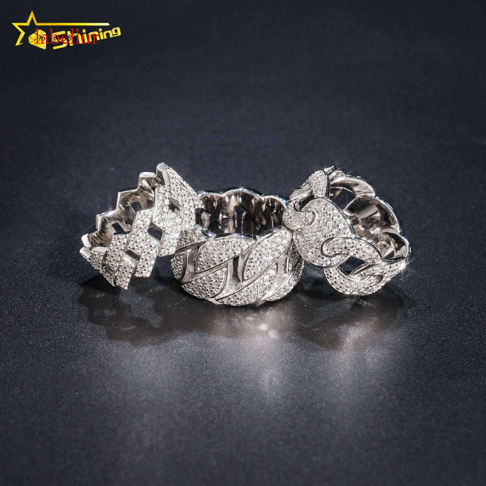 Design Sterling Sier Jewelry Vvs Moissanite Hip Hop Custom Iced Out Ring