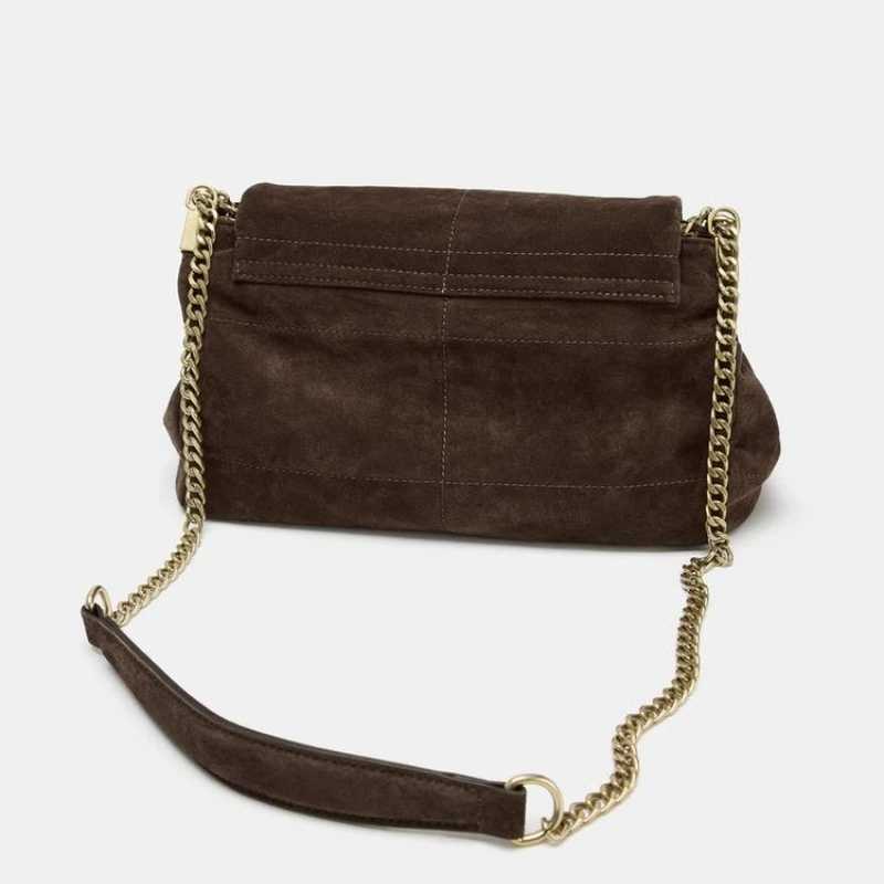 Womens Suede Shoulder Bag with Chains Vintage Quilted Sling Bag New Fashion Design Handbags for Ladies H250930