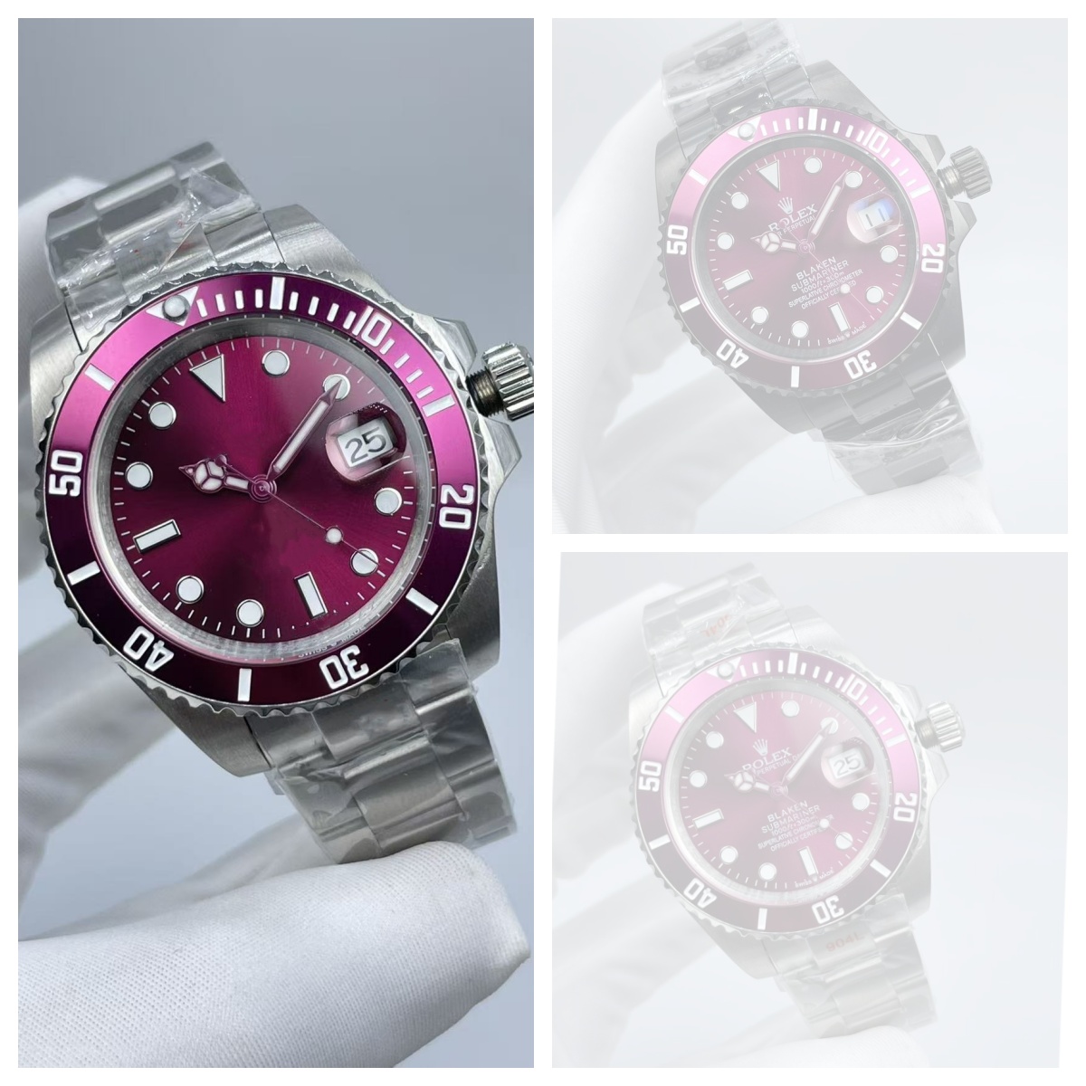 Rose pink water ghost Designer watch LEX Men Women Styles Switzerland platinum Ceramic Bezel Sapphire dial movement mechanical watch with upscale box