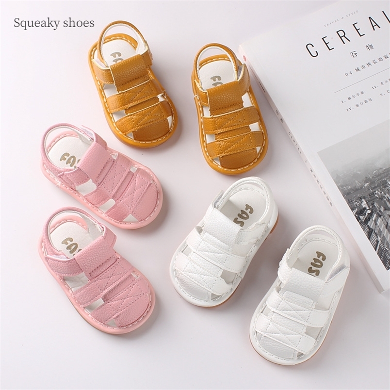 Sandals Summer born Shoes Non-slip First Walker Toddler Shoes Baby Boy Children Sandals Soft Bottom Baby Girl Sandal Squeaky Shoes 230515