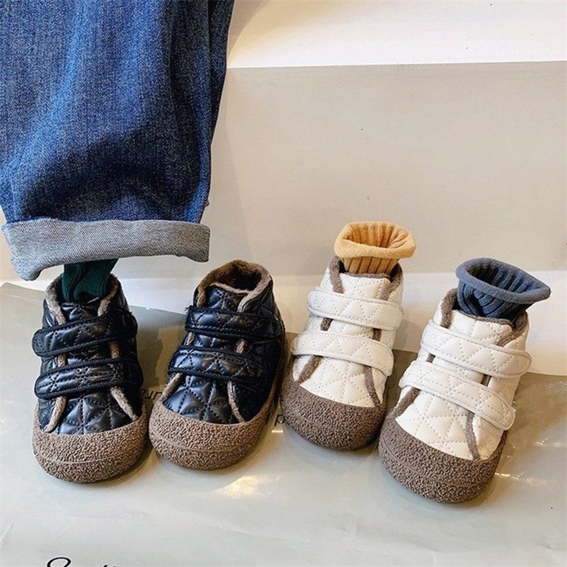 First Walkers Winter Kids Shoes Korean Style Thicken Baby Shoes For Boy Girl Autumn Casual Shoes Toddler Shoes Soft Non-slip Sole 230314