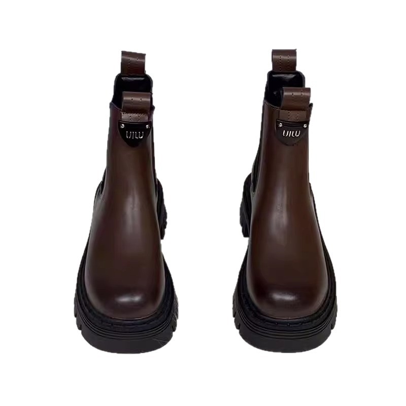 Free shipping Simple thick soled Martin boots chimney boots women's autumn winter Chelsea boots casual and plush slim boots short boots HOT