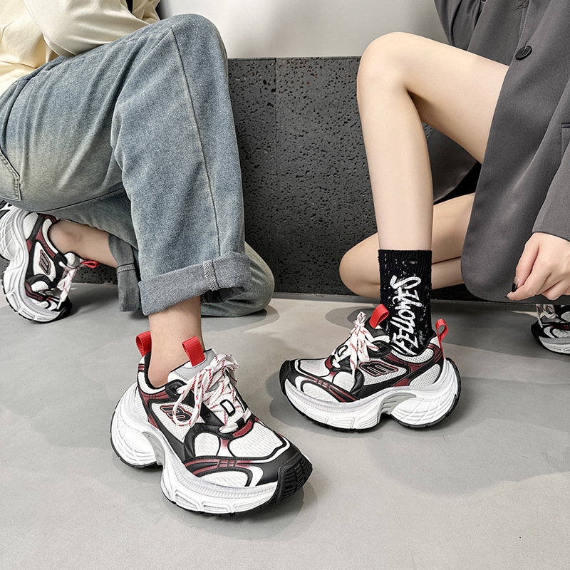 10XL Thick-Soled Dad Shoes for Women 2025 Autumn New Couple Korean Style Versatile Lightweight Non-Slip Casual Sneakers Trend ddmymarket