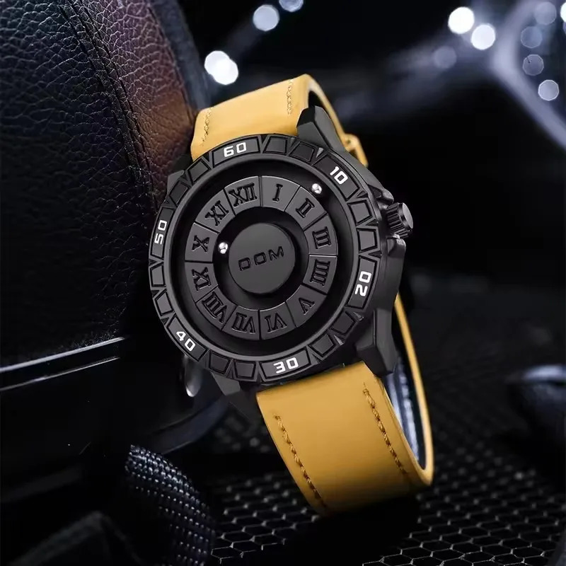 DOM 1726 Magnetic Ball Rotating Creative n Quartz Watch Roman Fashion Cool Simple Waterproof Mens Watch relgios masculino 250928