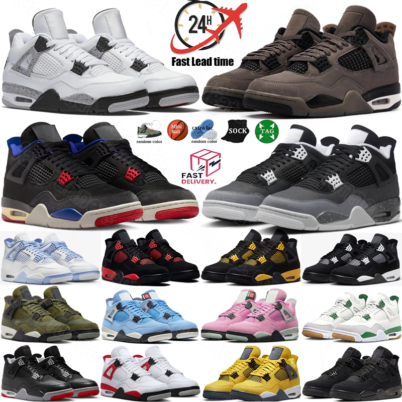 Cave Stone 4 Designer Basketball Shoes 4s Mens Sneakers Women Trainer Rare Fear White Cement Military Black Cat Forget Thunder Yellow Navy University Blue Pine Green