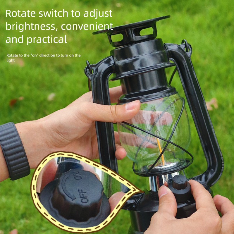 The new solar-powered horse lantern, an antique outdoor camping lamp with a data cable and a classical iron shell lighting lamp ddmytues