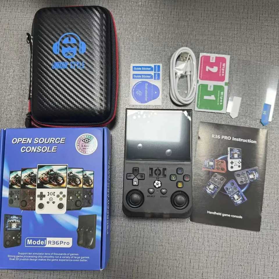 R36MAX Game Console 64GB 128GB 18000GAMES Linux System 40inch K36 vs R36S 35inch Pocket Video Player No Download Required H260509