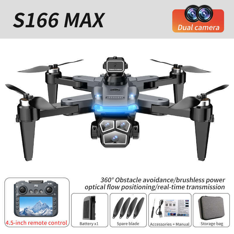 Camera Drone Screen-Controlled Drone S166max With 4.5Inch Screen Aerial Photography Brushless Toy Airplane Quadcopter