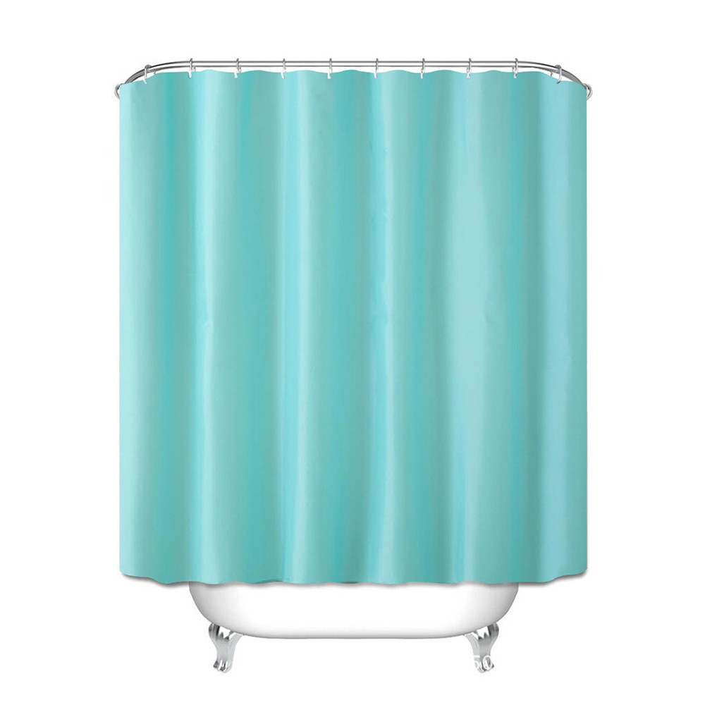 YL-37309 dry and wet solid color curved bath curtain punch-free L-shaped solid color polyester partition curtain bathroom curtain waterproof hanging c