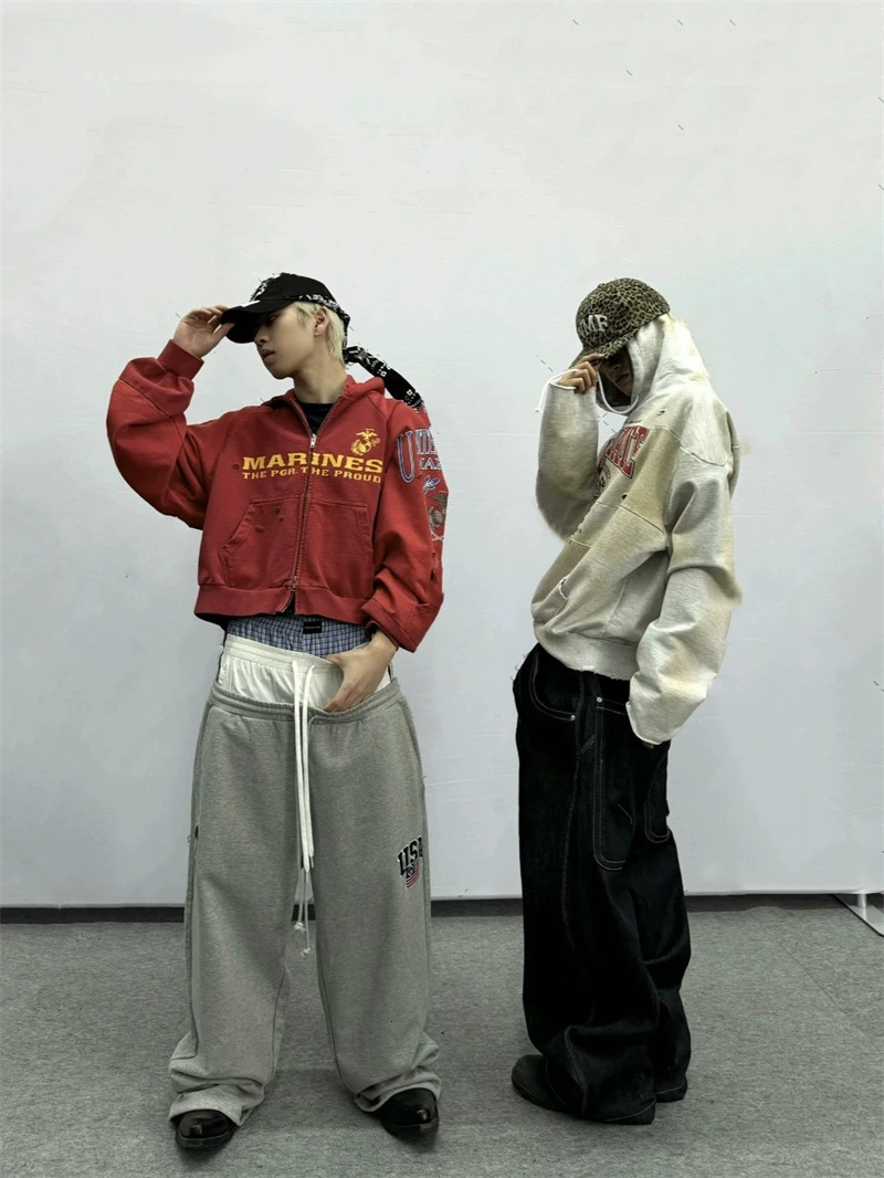 25FW Fake Three Waistband Letter Embroidery Drawstring Casual Project Sports Pants For Men Women Loose Wideleg Sweatpants 250922