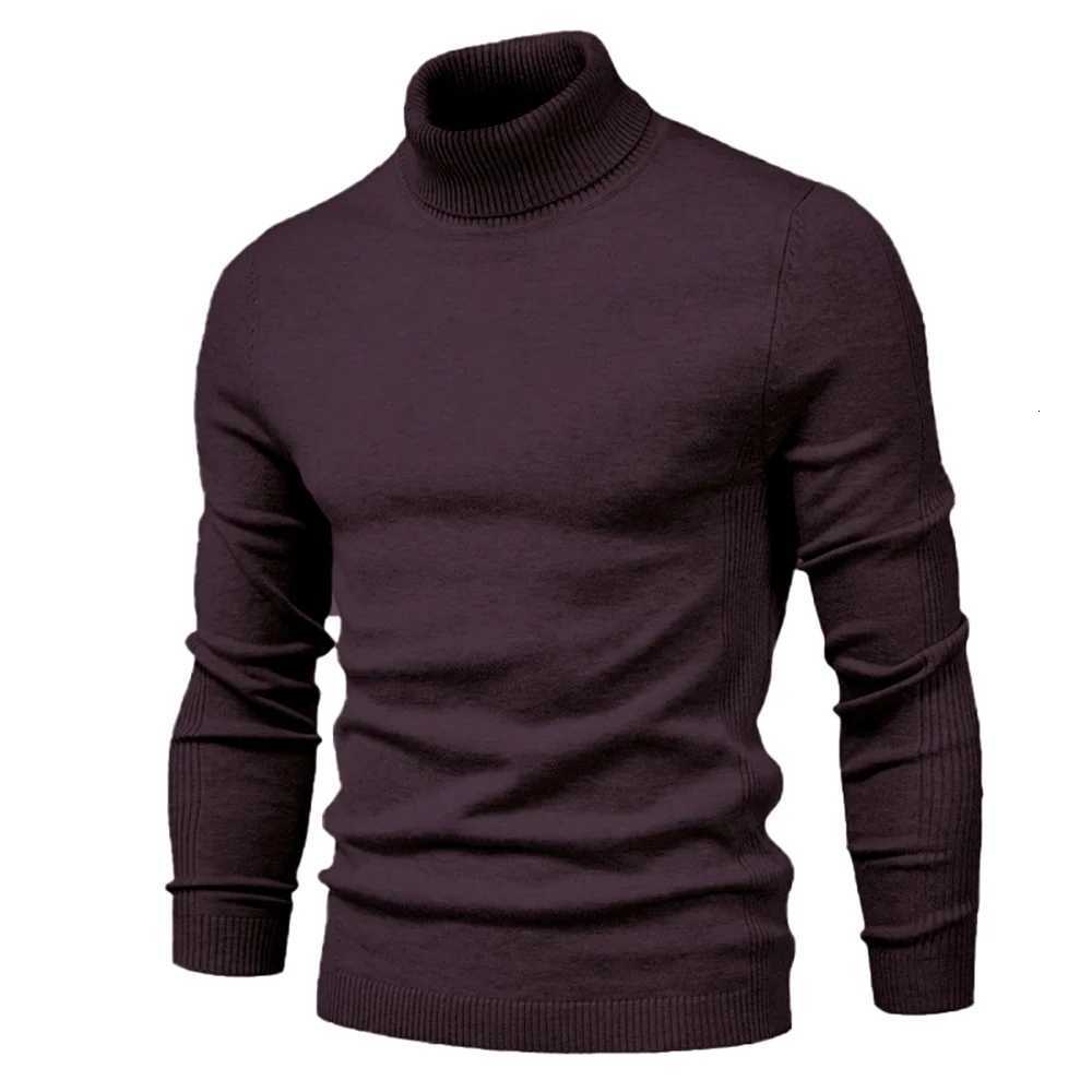 New Winter Turtleneck Thick Mens Sweaters Casual Turtle Neck Solid Color Quality Warm Slim Turtleneck Sweaters Pullover MenXJ251022