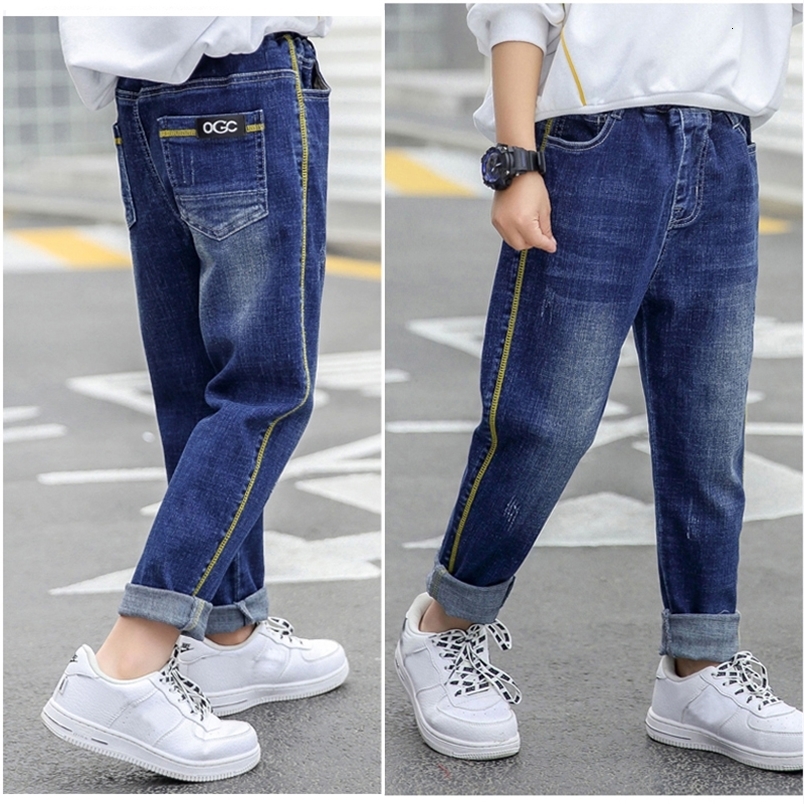 Jeans IENENS Autumn Boy's Jeans Clothes Kids Cowboy Long Pants Children Casual Denim Trousers Clothes Baby Boy Casual Stretch Jeans 230306