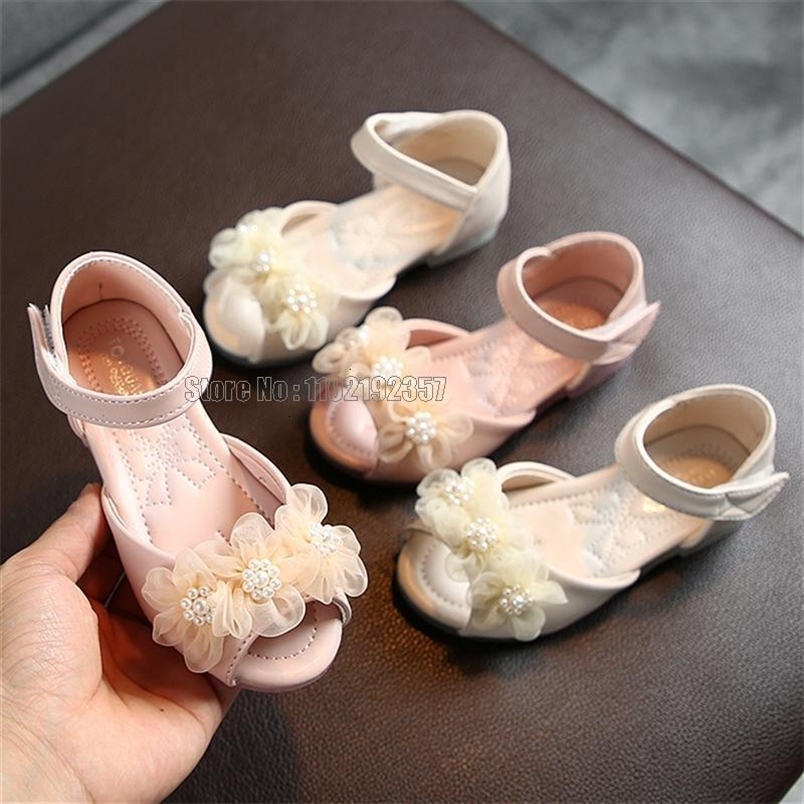Sandals Sandals Toddler Infant Kids Baby Girls Pearl Floral Party Leather Princess Children Shoes 230515