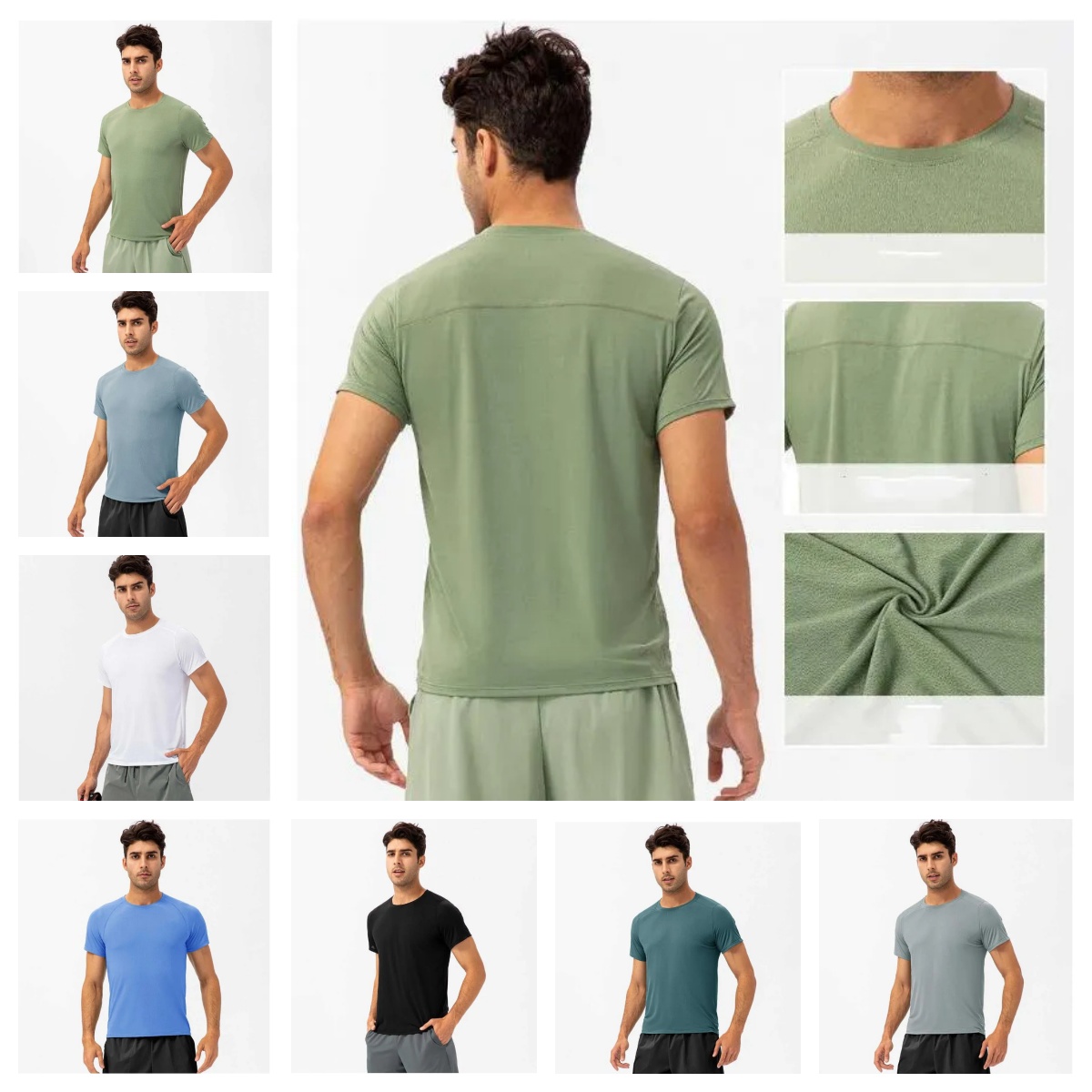 TOP 10A yoga Running Shirts short Men sleeved T-shirt shorts luluity lemonion set men shirt Gym short Man Sportswear Quick Dry luluity lemonion Set mans legging