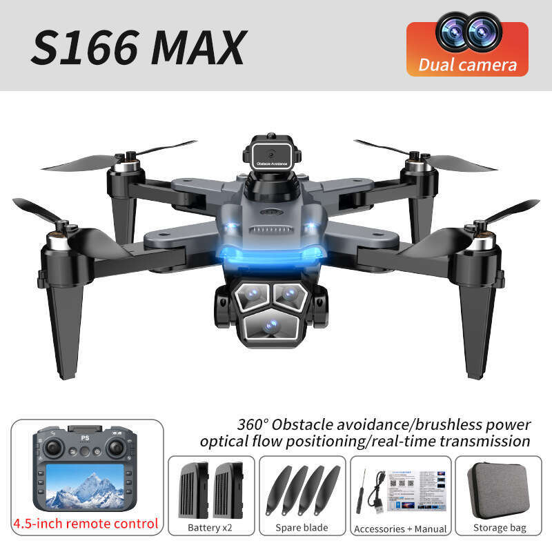 Camera Drone Screen-Controlled Drone S166max With 4.5Inch Screen Aerial Photography Brushless Toy Airplane Quadcopter