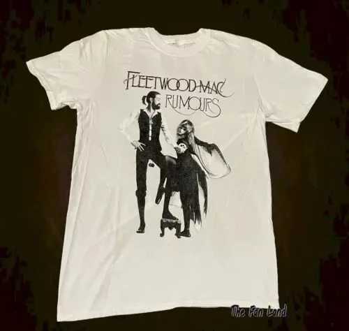 New Fleetwood Mac Band Rumours 1977 Vintage Mens TShirt Black Casual Crew Neck Cotton TeeXJ250929