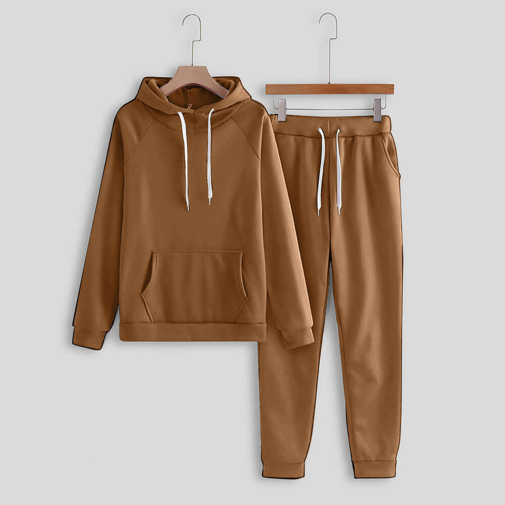 2023 Fashion Loose Sweatshirt Plus Size Two-Piece Set Solid Color Hoodie Sports Suit Women