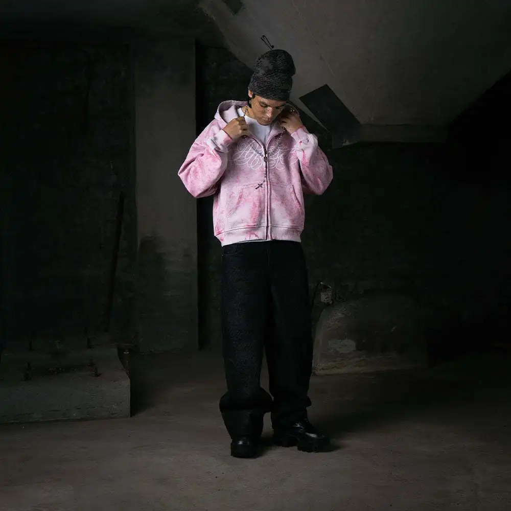 2025 American Retro Fashion Street Striped Letter Printed Zipper Hoodie Long Sleeved Sweatshirt Men and Women Sports Top 250929