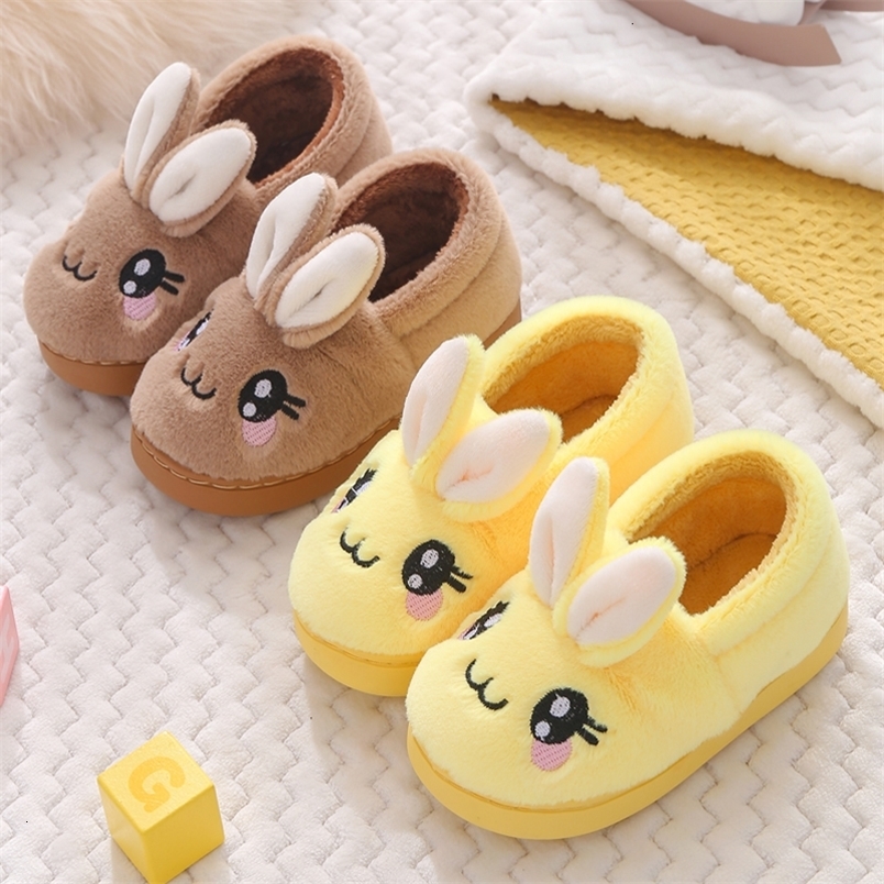 Slipper Baby Toddler Slippers Winter Kids Cartoon Rabbit Cotton Shoes for Boys Girls Fluffy Children's Indoor Home Slippers 230301