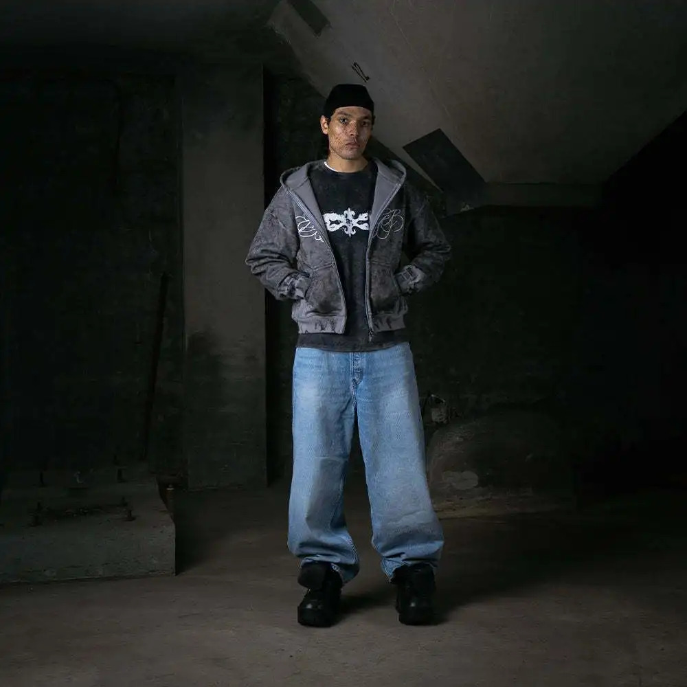 2025 American Retro Fashion Street Striped Letter Printed Zipper Hoodie Long Sleeved Sweatshirt Men and Women Sports Top 250929