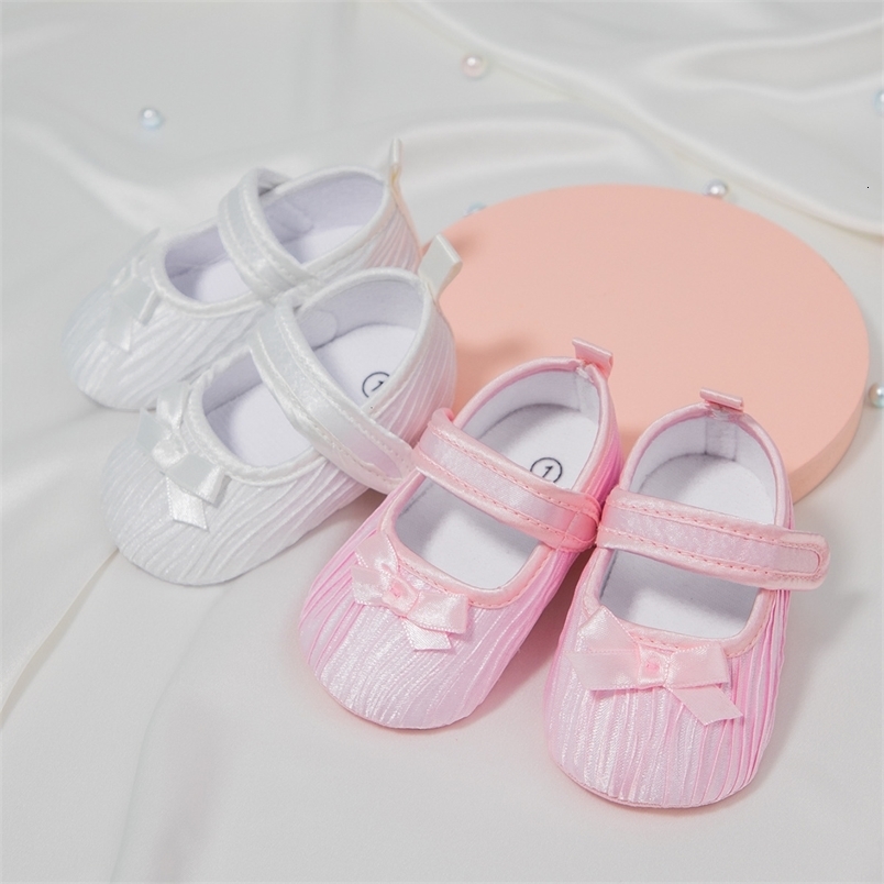First Walkers Baby Girls Shoes Bowknot Soft Bottom Anti-Skid Toddler Shoes Baby Shoes Princess Shoes 230314