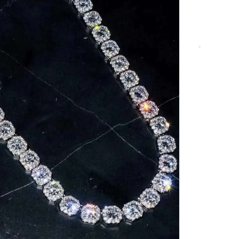 Necklace bracelet Moissanite Dia Custom Vvs Cuban k S Sier 8mm 12mm Large Tennis Chain Solid Back Hiphop