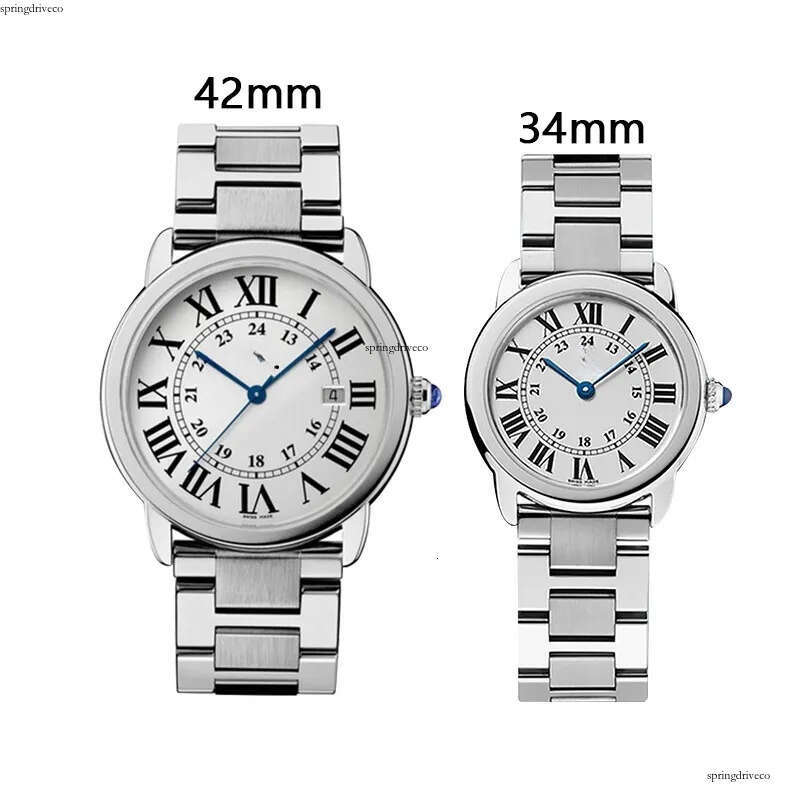 Lovers Watch Fashion men 42 women 34 size watch, elegant simple and generous for business travel Roman dial hand set dia SOLO