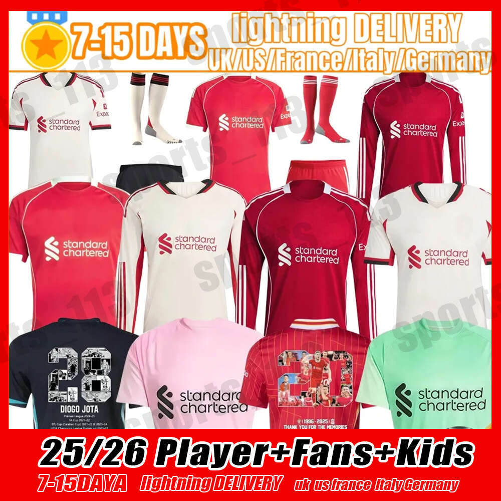 25 26 Mens Kids Kit sock Full sets Wirtz SALAH jersey Ekitike ALLISTER Kerkez GAKPO DARWIN SZOBOSZLAI Jeremie Frimpong Long sleeves soccer jerseys