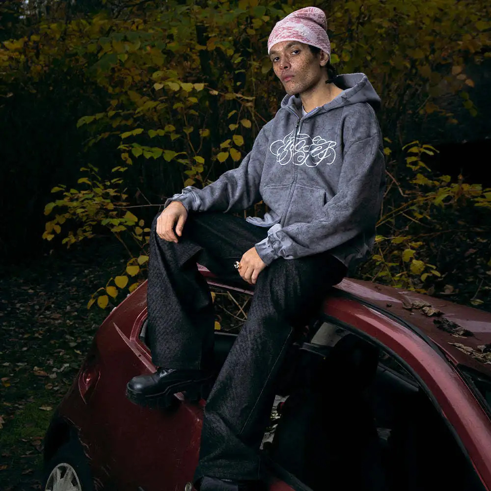 2025 American Retro Fashion Street Striped Letter Printed Zipper Hoodie Long Sleeved Sweatshirt Men and Women Sports Top 250929