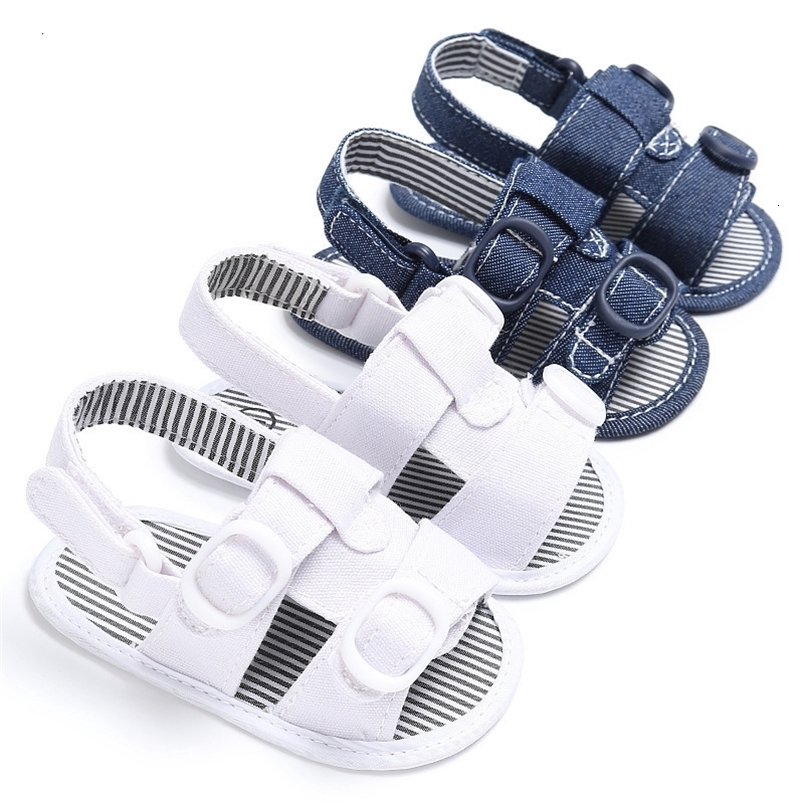 Sandals born Baby Shoes Boy Girl Denim Canvas Summer Soft-sole Slipper Cotton Infant First Walkers Toddler Crib Sandals 230515