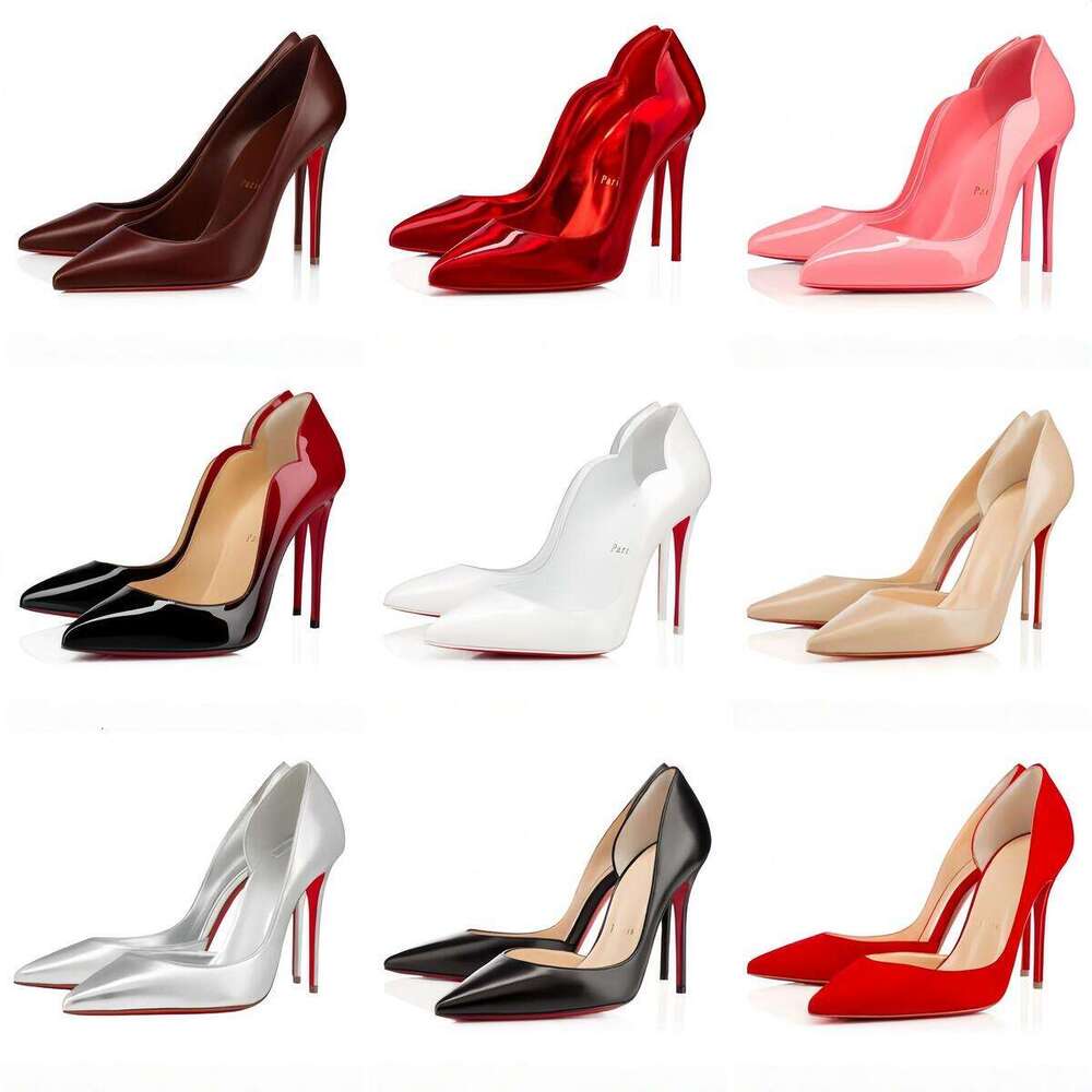 Designer Women High Heels Shoes red bottomshoes women Pointed Toe Sandals 8cm 10cm 12cm Stiletto Genuine Nude Black Leather Brand heels Woman Pumps top 888