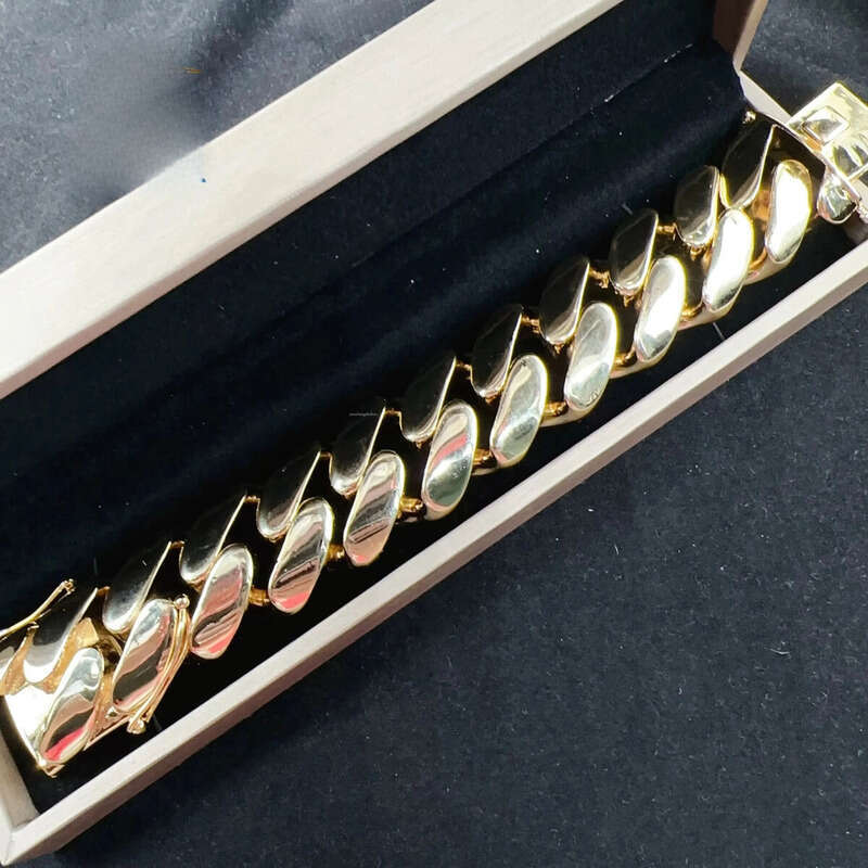 30MM Big Size Men Hip Hop Jewelry Brass Real Gold Plated k Chain Cuban Bracelet